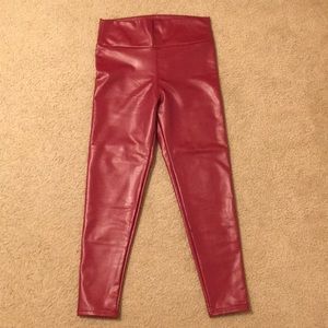 Red Faux Leather Leggings